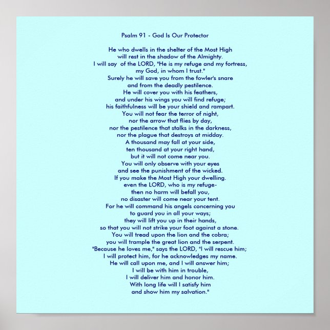 Pôster Salmo 91 - Deus É Nosso Protetor (Frente)