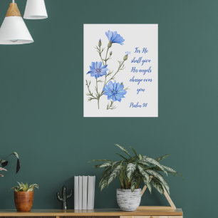 Poster Salmo 91 Ele Dará Seus Anjos Inspirador