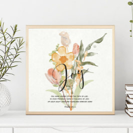 Poster Salmo de Alegria 16:11 floral laranja