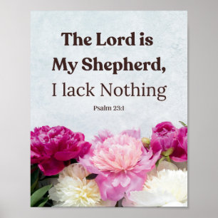 Poster Salmo Floral 23:1 O Senhor é Meu Pastor