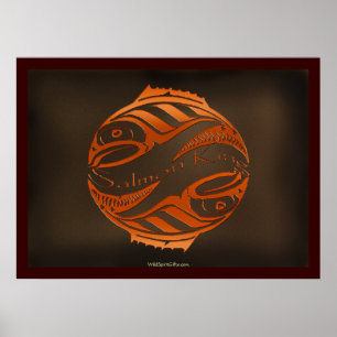 Poster SALMON do REI arte do HAIDA