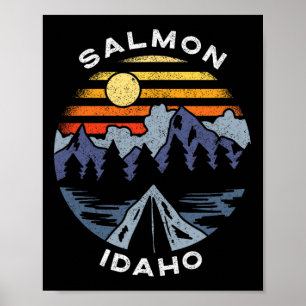 Poster Salmon Idaho Montanhas Férias Acampamento Lembranç