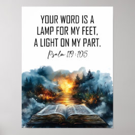 Poster Salmos 119:105 Sua palavra é uma Lâmpada