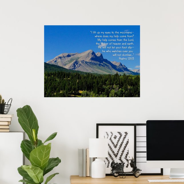 Poster Salmos 121:1-3 (Escritório em casa)