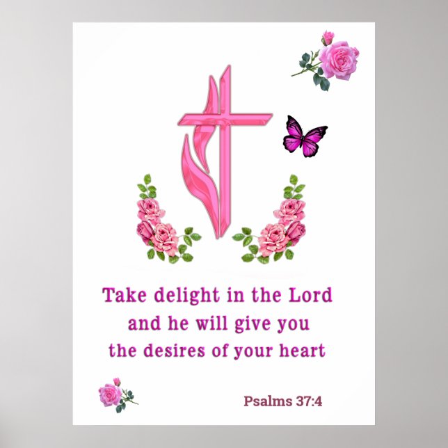 Poster Salmos 37:4 (Frente)