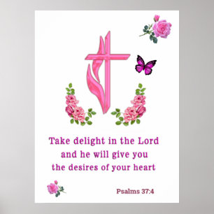 Poster Salmos 37:4 Tome prazer no Senhor