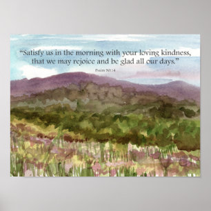 Poster Salmos Escritura Deserto Paisagem Montanha Flores