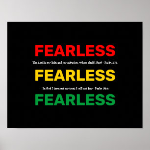 Poster Salmos Inspiracionais SEM MEDO, EU NÃO VOU RECEAR