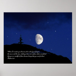 Poster Salms 8:3,4 Script Inspiracional
