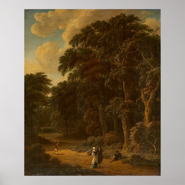 Poster Salomon Rombouts - Paisagem Florestal com Floresta (Frente)