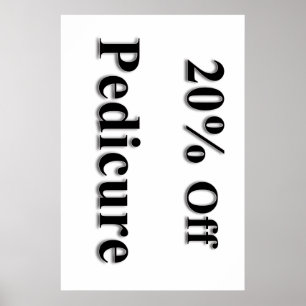 Poster Salon Barbershop Cartazes 20% Off Pedicure