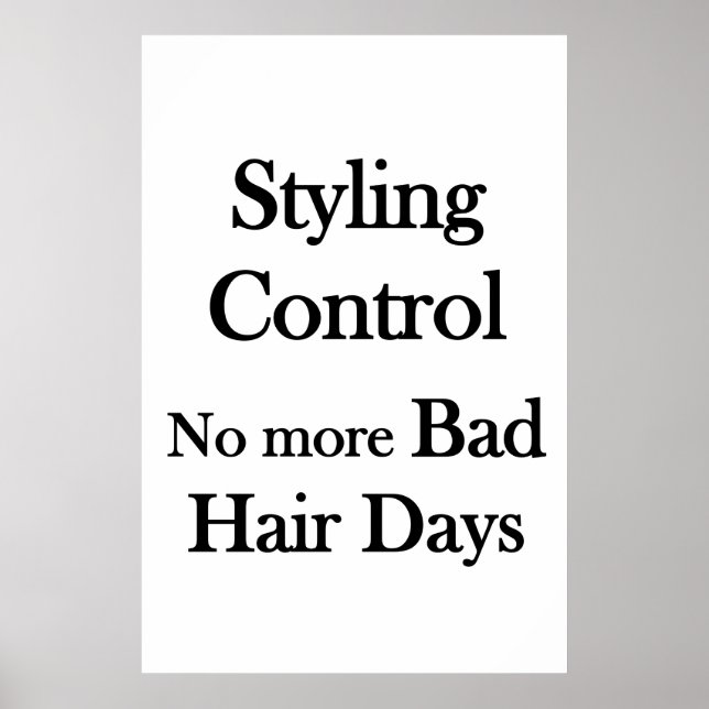 Poster Salon Barbershop PosterStyling Control No Bad Hair (Frente)