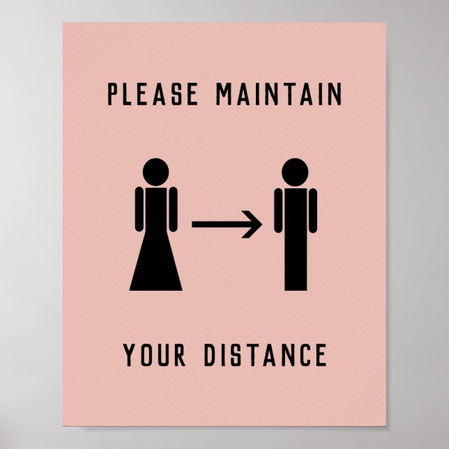 Poster Salon Business Covid Físico Distanciação Rosa (Frente)