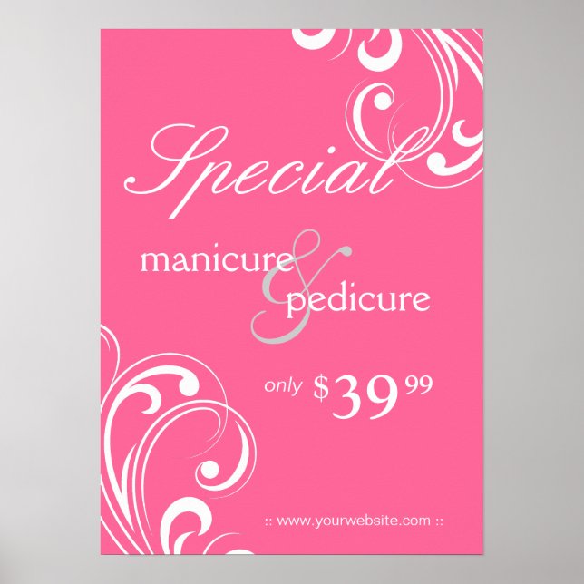 Poster Salon Spa Rosa e Brancos 2 (Frente)