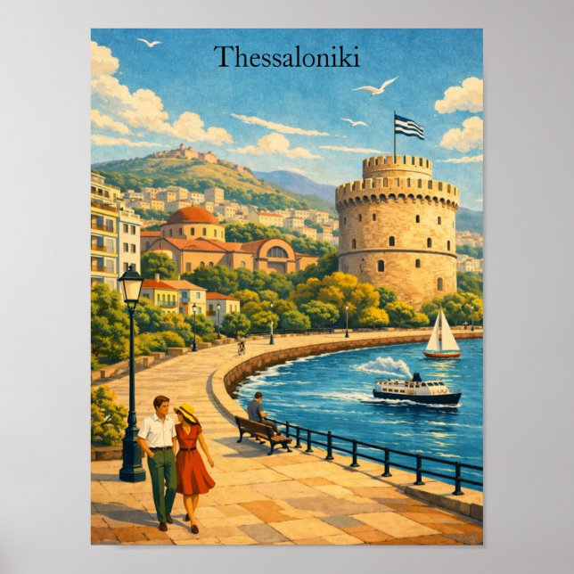 Poster Salonica Grécia Viagem Antiga (Frente)