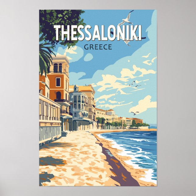 Poster Salonica Grécia Viagem Arte Vintage (Frente)