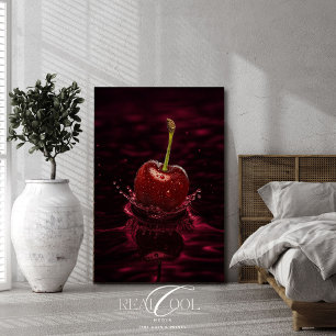 Poster Salpico de Cereja Vermelho Escuro na Arte de Impre