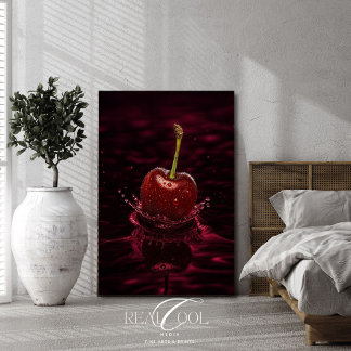 Poster Salpico de Cereja Vermelho Escuro na Arte de Impre