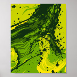 Poster Salpico de Energia Verde Abstrata
