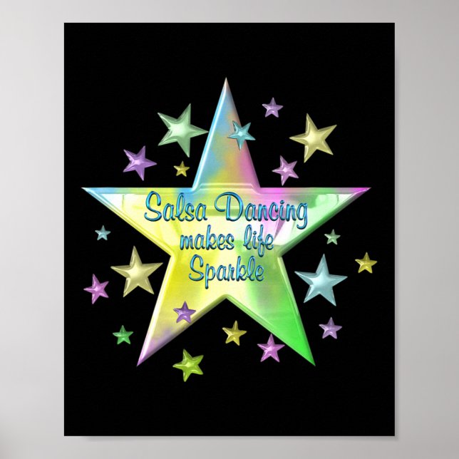 Poster Salsa Dançando Faz A Vida Espetar Estrelas (Frente)