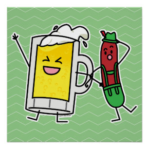 Pôster Salsicha de cerveja Octoberfest Oktoberfest