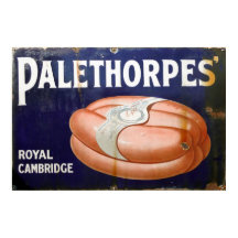 Salsichas Paletorpes, Vintage Enamel Sinal.