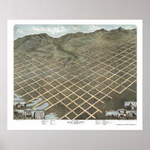 Poster Salt Lake City, UT Panorâmica - 1870
