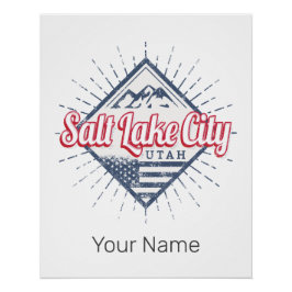 Pôster Salt Lake City Utah Montanhas dos Estados Unidos E