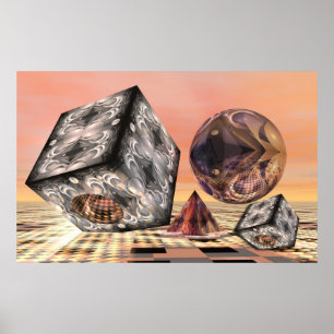 Pôster Saltando formas geométricas