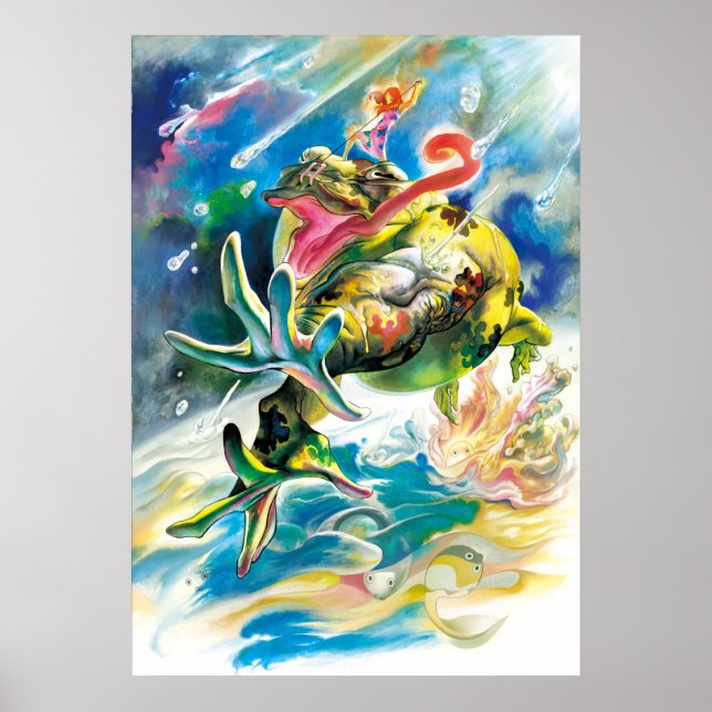 Pôster Saltando no dia chuvoso (Frente)