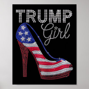Poster Salto Alto Stilettos Trump Girl Bandeira Americana