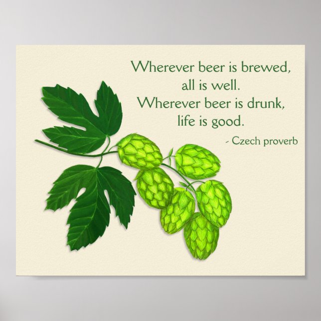 Pôster Salto de cerveja de planta com (Frente)
