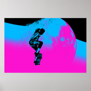 Poster Salto de Lua - Skateboarder