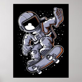 Poster Salto de skate do astronauta