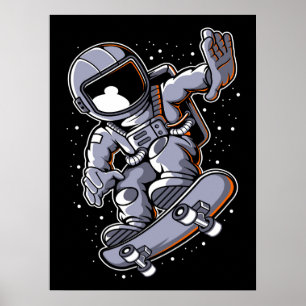Poster Salto de skate do astronauta