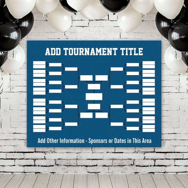 Poster Salto do Torneio Esportivo azul (Custom Tournament Bracket Poster)