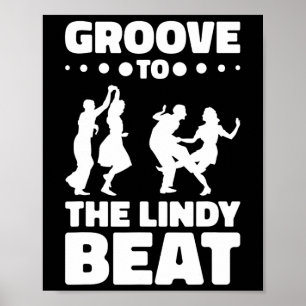 Poster Salto Lindy Dancer Swing Dance Swing Casal Dançant