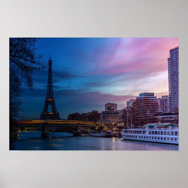 Poster Salto sobre torre Eiffel - Paris, França, Europa (Frente)