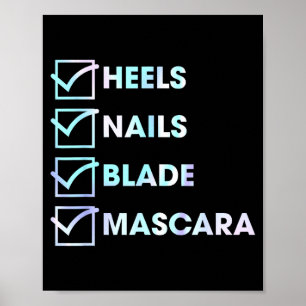 Poster Saltos Unhas Lâmina Maa Design Engraçado