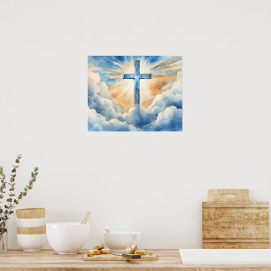 Poster Salvação, Cruz nas Nuvens,