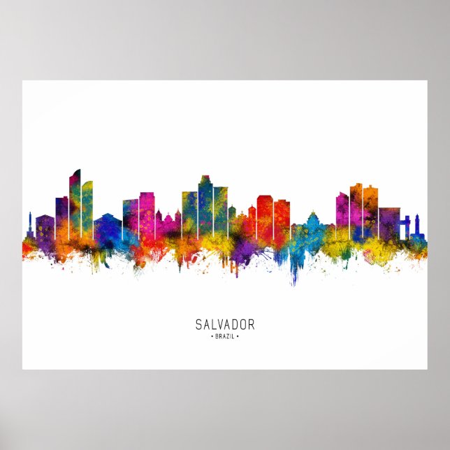 Poster Salvador Brasil Skyline (Frente)