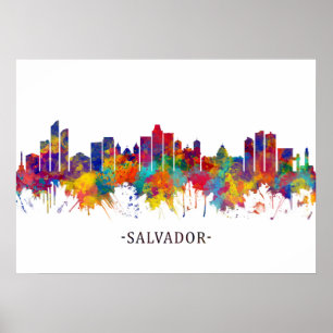 Poster Salvador Brasil Skyline