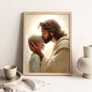 Poster Salvador Gentil, Pintura Cristã, Jesus com Menino,