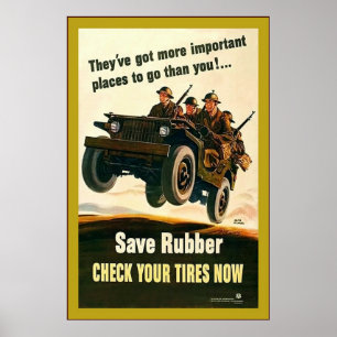 Poster Salvar a borracha! guerra mundial 2 do ~Vintage