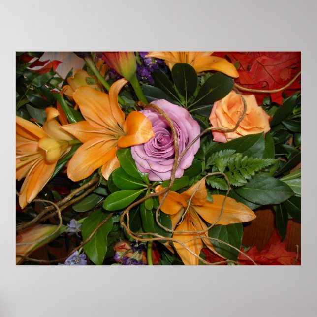 Pôster Salvar a data/Buquê do Casamento outono (Frente)