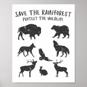 Poster Salvar A Floresta Tropical Proteger A Vida Selvage