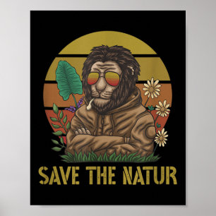 Poster Salvar A Natureza Salvar O Meio Ambiente Do Leão N