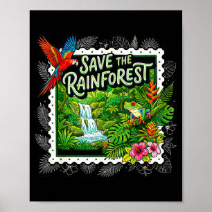 Poster Salvar A Rã De Árvore Da Floresta Tropical Naturez