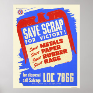 Poster Salvar a sucata para a vitória! - WPA