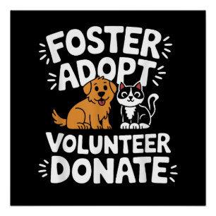 Pôster Salvar Adoção de Animais de Estimação Voluntariar